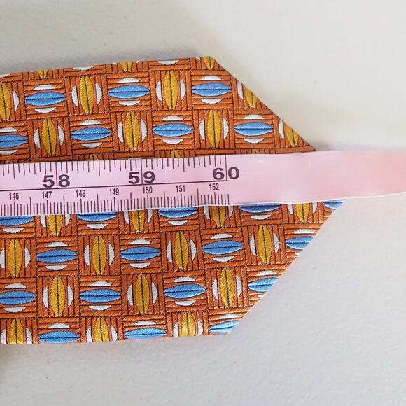 Jos. A. Bank‎ Signature Collection 100% Pure Silk Neckties Gold/Orange/Blue Ties - Picture 13 of 15